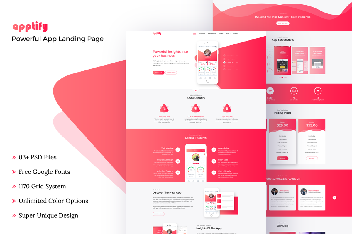 Apptify - App Landing Page with Blog, an App Template by Pentaclay (Photo 1 of 6)
