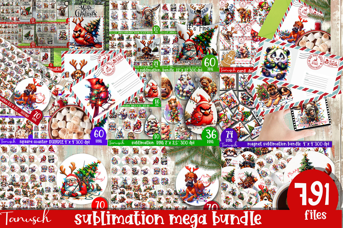 funny Christmas mega bundle, a Templates & Theme by TanuschArts (Photo 1 of 20)
