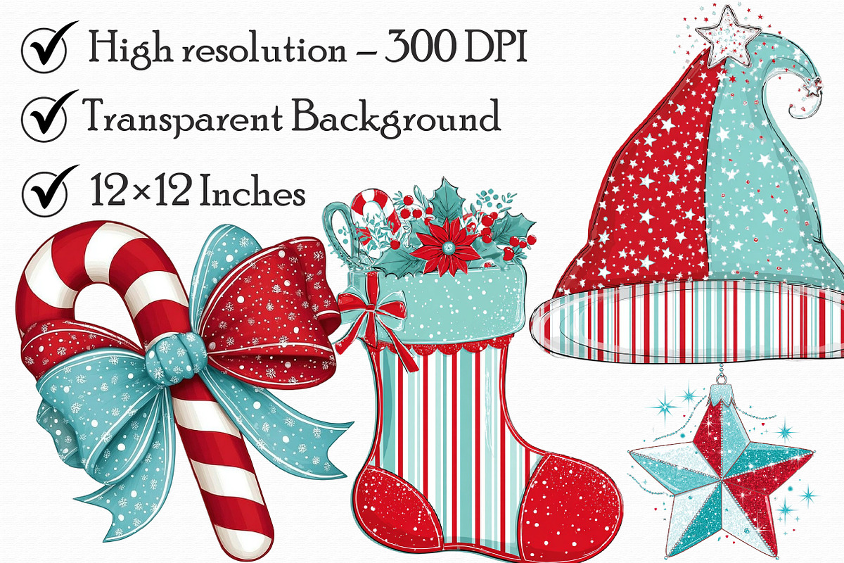 Cute Christmas Watercolor Clipart, an Illustration by Libby Wishes (Photo 4 of 7)