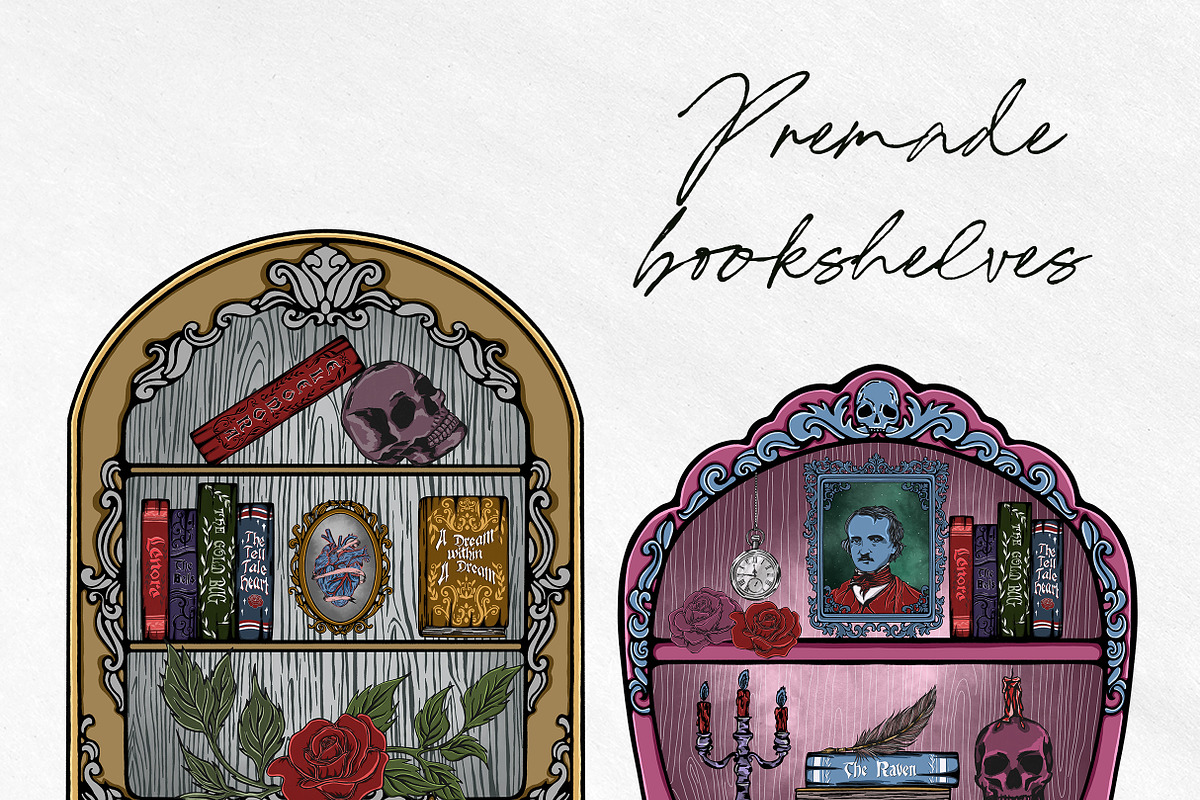 Edgar Allan Poe Gothic Clipart set, a Person Illustration by Yelloo Fish (Photo 10 of 19)