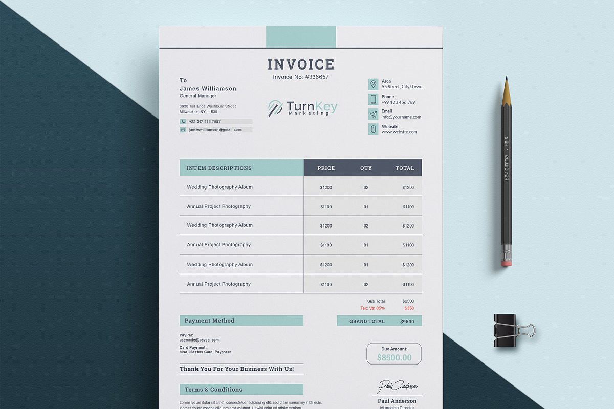 Invoice, a Stationery Template by TelaTemplates (Photo 5 of 8)