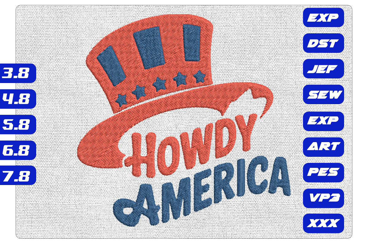 Howdy America Patriotic Embroidery, an Illustration by Purpose Ekbal (Photo 1 of 3)