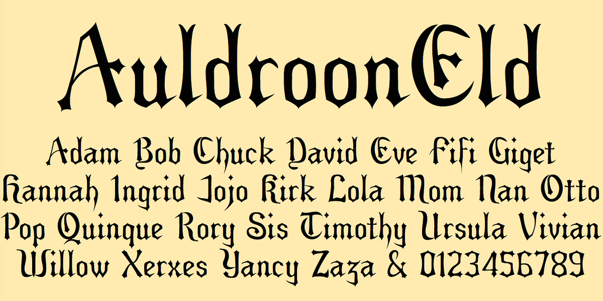 AuldroonEld, a Serif Font by Ingrimayne Type (Photo 1 of 2)