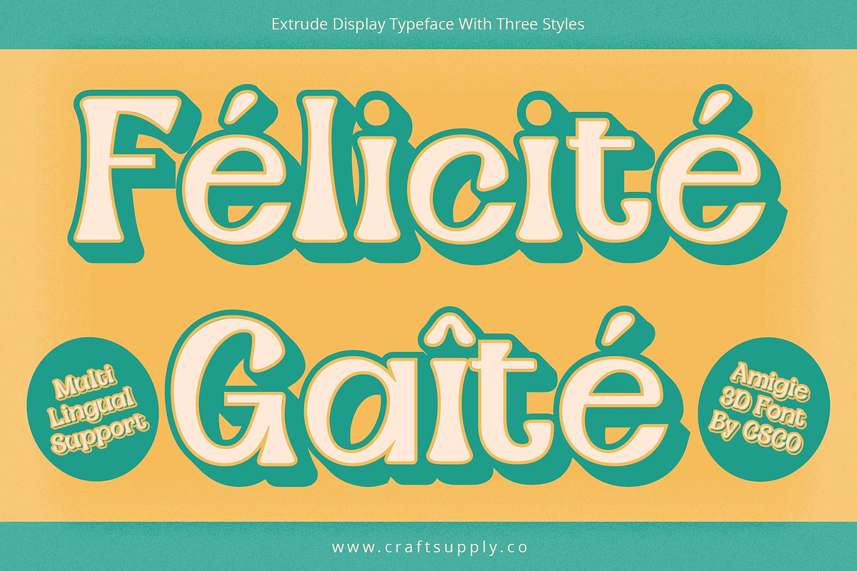 Amigie 3D, a Serif Font by Craft Supply Co. (Photo 7 of 8)