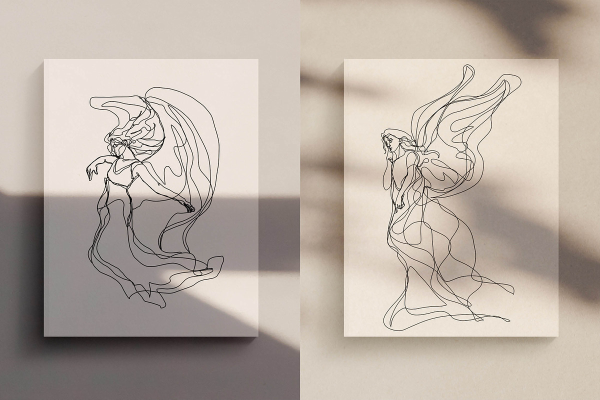 Angel Line Drawings, an Illustration by Whimsy Works (Photo 2 of 2)