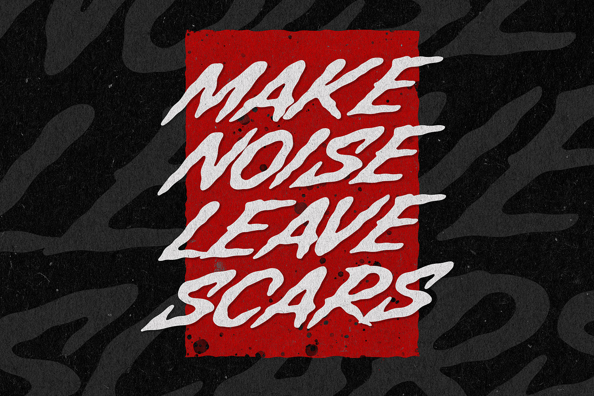 Death Strike – Aggressive Brush Font, a Blackletter Font by Blankids Studio (Photo 5 of 10)