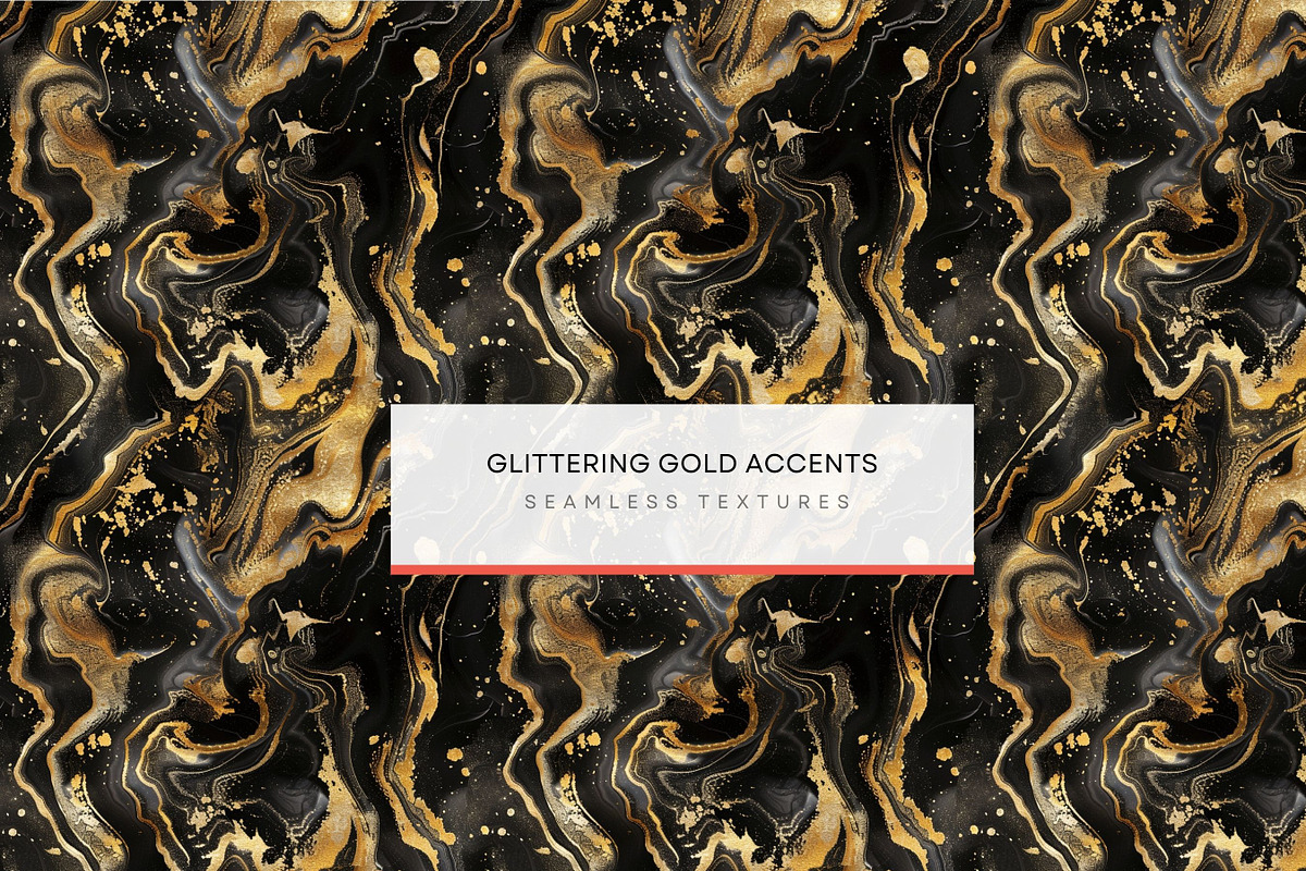 Black Gold Marble Seamless Textures, a Texture Graphic by BrushstrokeArtGB (Photo 1 of 12)
