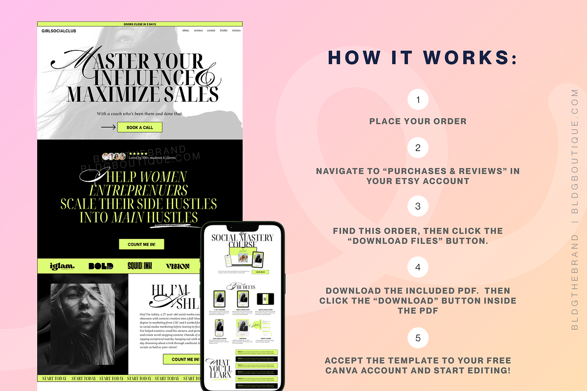 Bold Canva Coaching Website preview 3