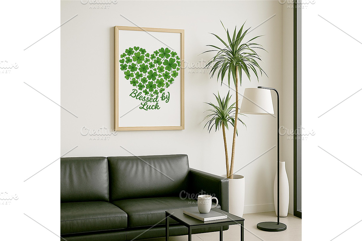 Blessed by Luck Wall Art Shamrock, a Background Graphic by LaseredNinja (Photo 7 of 7)