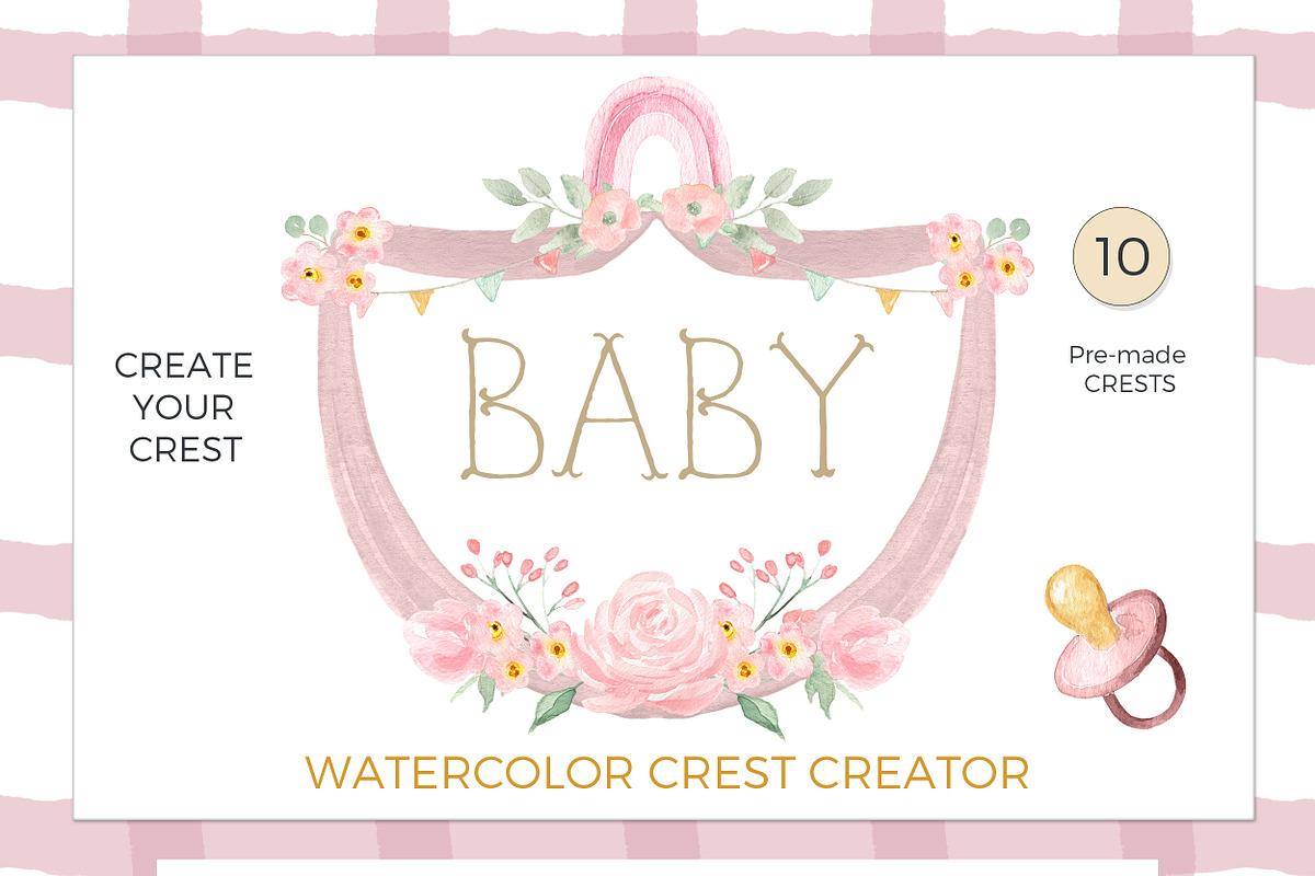 Baby Crest Creator Watercolor, an Illustration by LABFcreations (Photo 7 of 32)