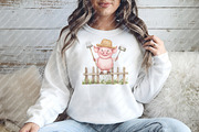 Funny Pig on Fence Clipart, an Illustration by Watercolor design (Thumbnail 10 of 12)