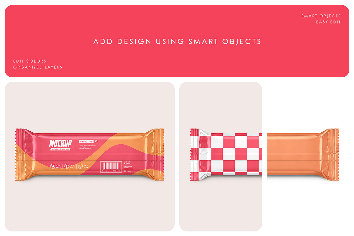 Metallic Snack Bar Mockup Set, a Packaging Mockup by Country4k (Photo 2 of 4)