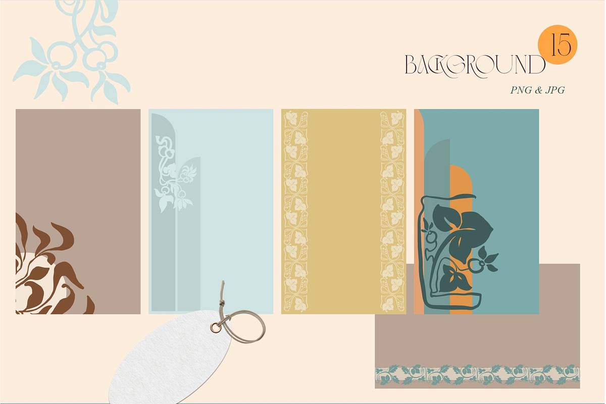 Flowers of the Art Nouveau, a Pattern Graphic by Collection by VY (Photo 6 of 17)