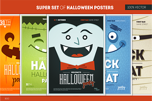 SUPER SET OF HALLOWEEN POSTERS