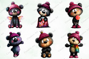 Whimsical Valentine Black Teddy Clip, an Illustration by Creative Art (Thumbnail 4 of 9)