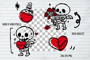 Gothic Valentines Skeleton Line art, a Decorative Illustration by Blumensdiary (Thumbnail 4 of 7)