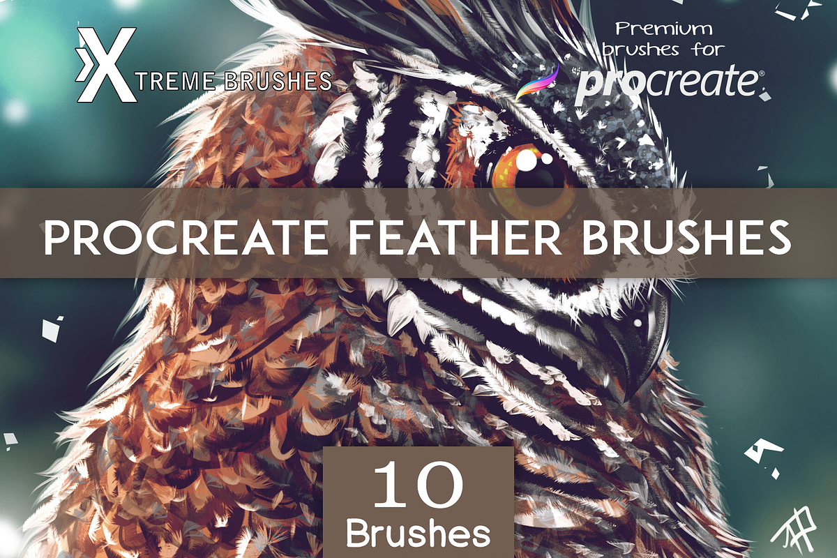 Procreate Feather Brushes, a Brush Add-On by Extreme Brushes (Photo 1 of 3)