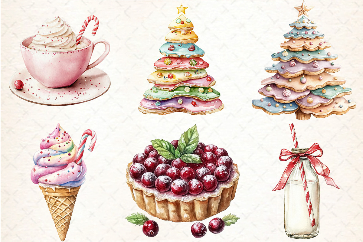 Sweet Christmas Clipart Bundle PNG, an Illustration by DreamCafeArt (Photo 3 of 7)