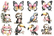 Watercolor Tropical Animals Clipart, an Illustration by Designworld (Thumbnail 3 of 5)