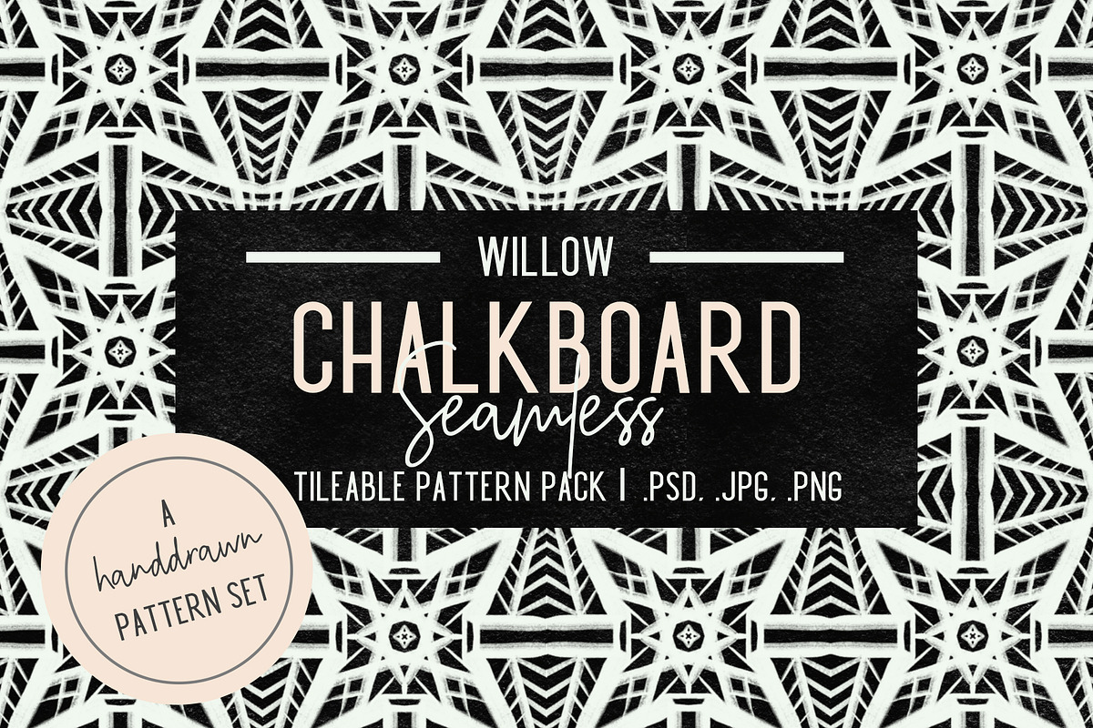 Willow| Nine Seamless Chalk Patterns, a Pattern Graphic by TheLegacyBrandingCo (Photo 1 of 9)