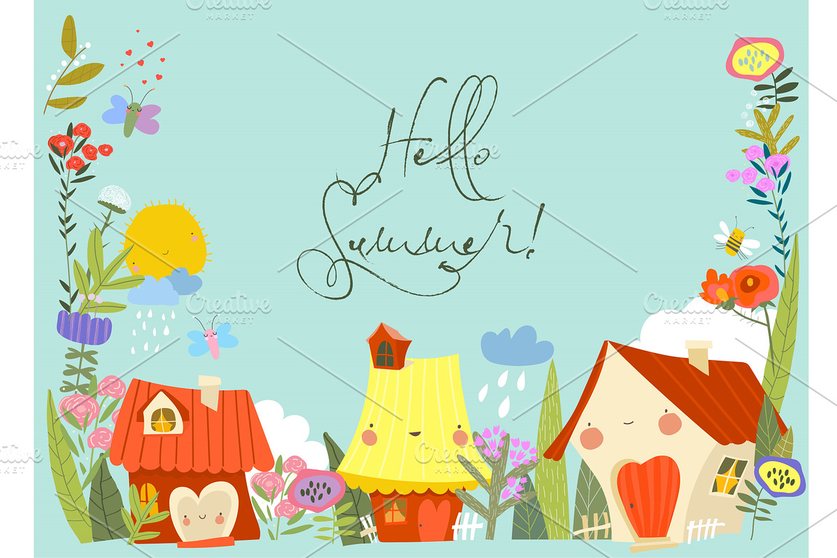 Cute Cartoon Frame with Little, an Object Illustration by Maria Starus