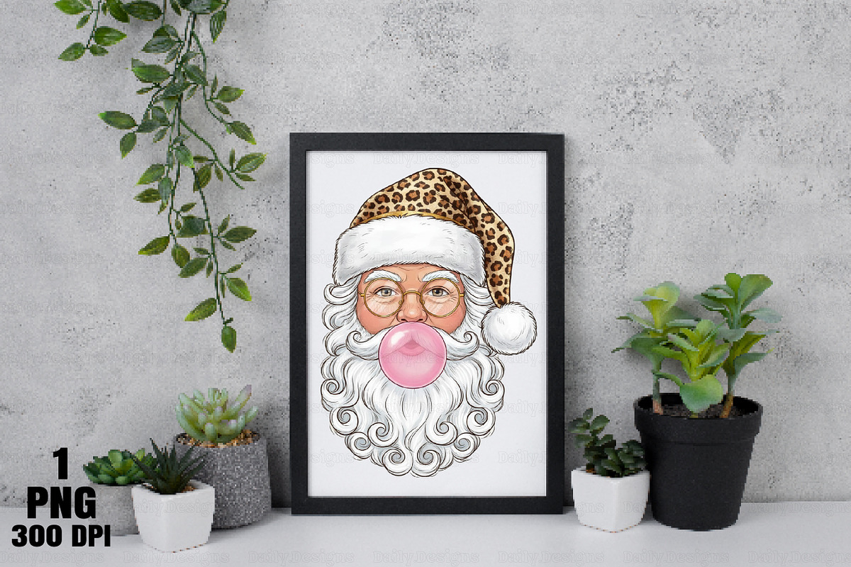 Glitter Leopard Bubblegum Santa Xmas, an Illustration by Daily.Designs (Photo 6 of 10)