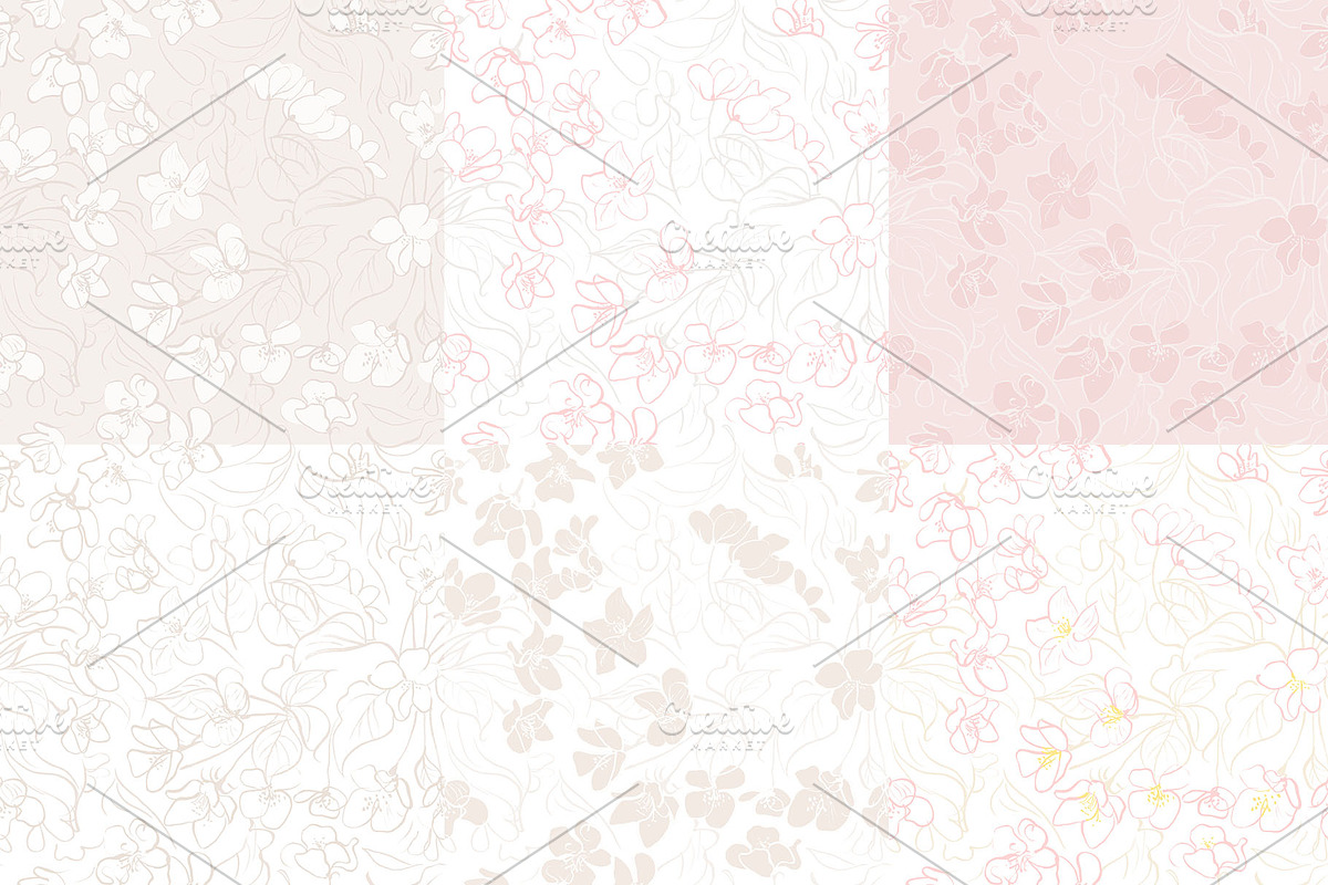 Apple Blossom Pattern Collection, a Pattern Graphic by Note And Silence (Photo 3 of 8)