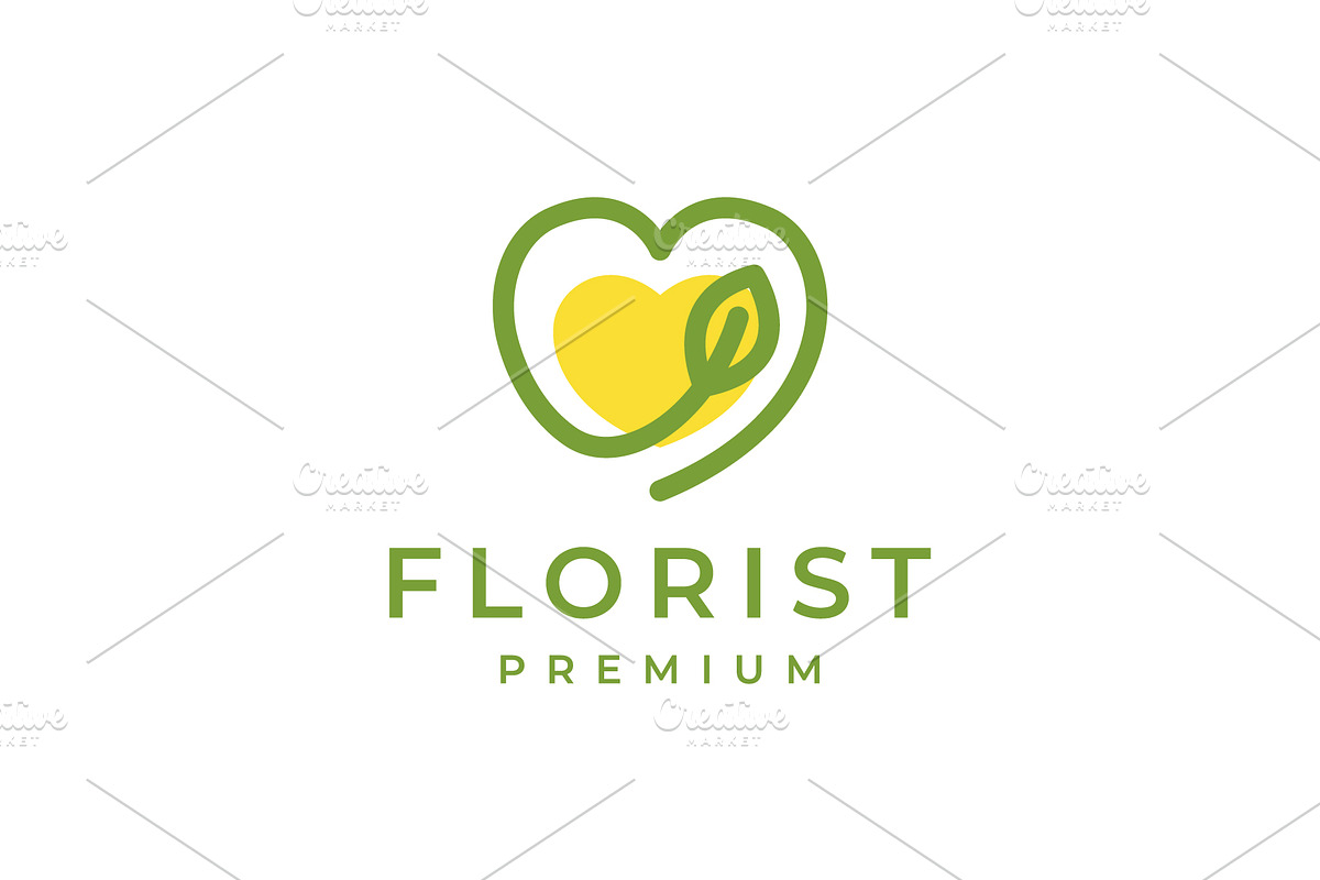 love heart leaves nature logo, a Branding & Logo Template by devastd