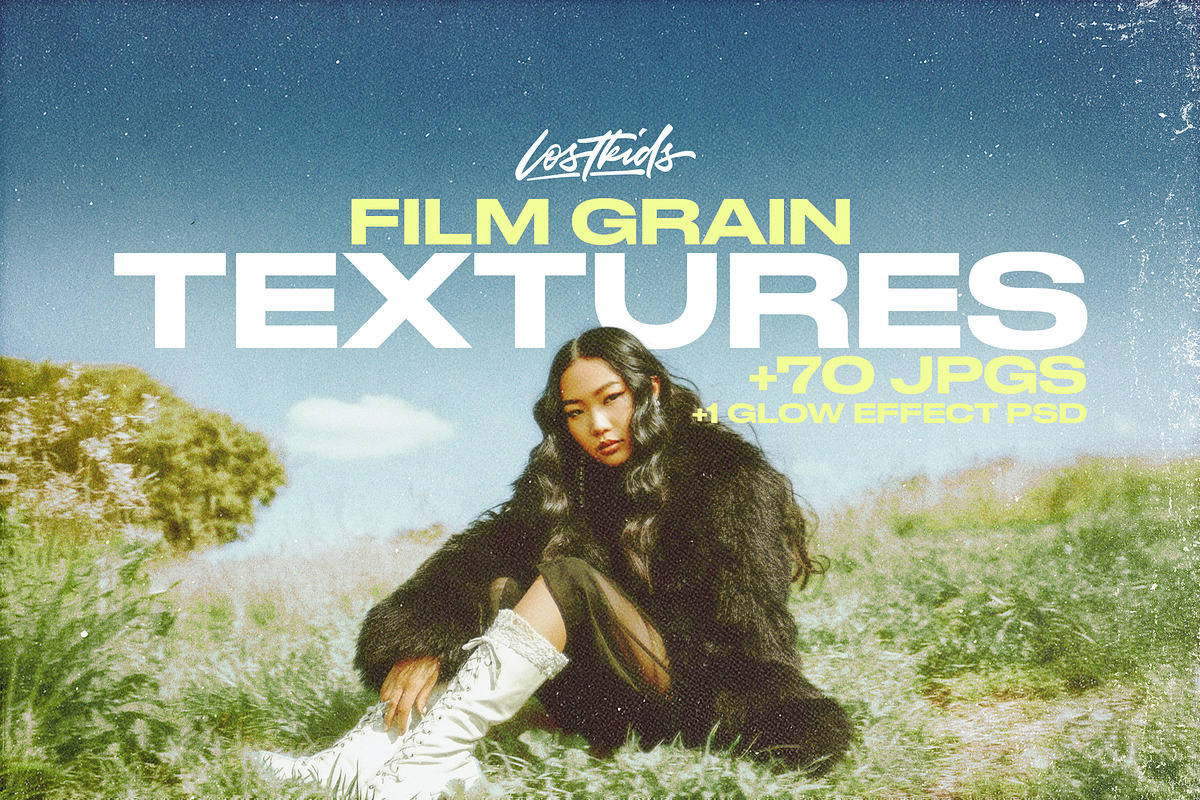 70 Film Grain + Glow Effect PSD Pack, a Texture Graphic by Lostkids (Photo 1 of 15)