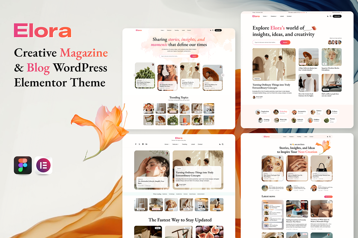 Elora – Creative Magazine WP theme, a WordPress Template by AliThemes (Photo 1 of 5)