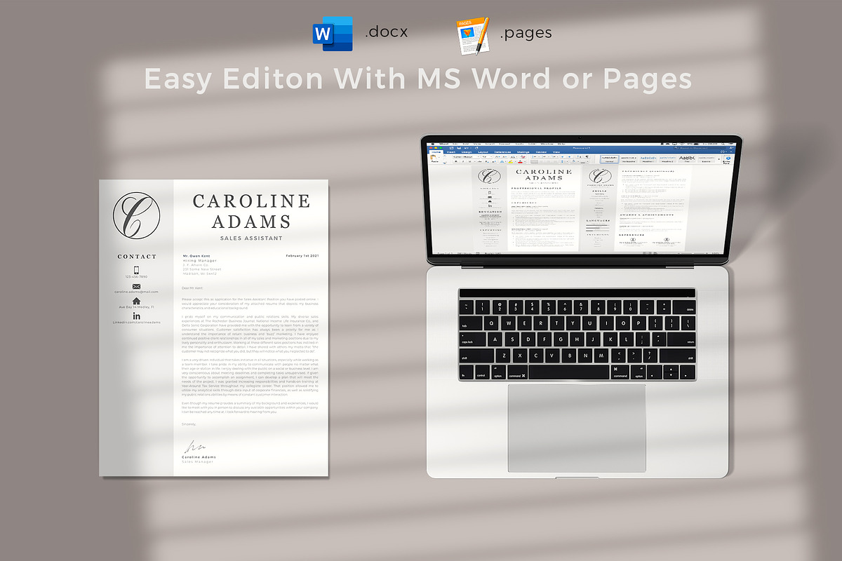 Sales Assistant Creative Resume, a Resume Template by HIRED Design Studio (Photo 5 of 15)