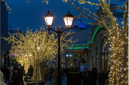 Moscow in the evening in winter in, an Architecture Photo by KAA