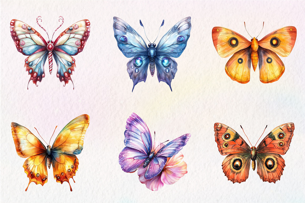 Halloween Butterfly Garden Clipart, an Illustration by CreationArt (Photo 2 of 9)