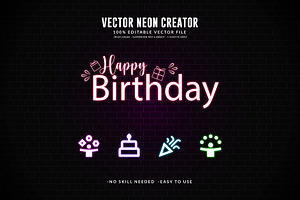 Editable Vector Neon Creator Effect