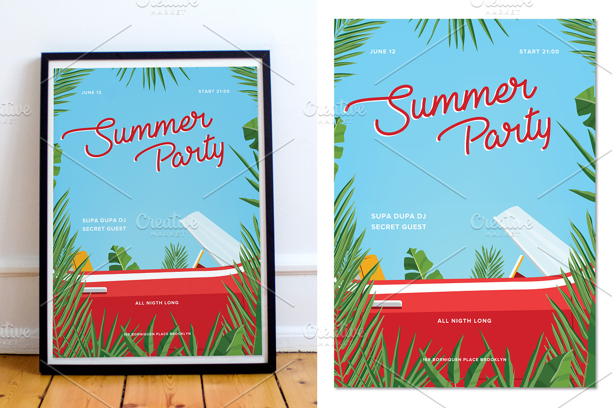 Summer party poster, a Seasonal Illustration by Good Studio (Photo 3 of 4)
