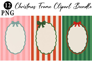 Christmas Frame Clipart Bundle, an Illustration by Daily.Designs