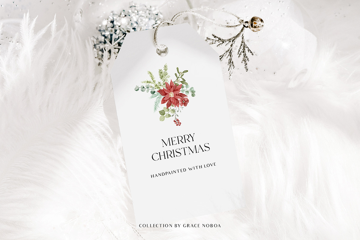 Christmas Floral watercolor graphics, a Decorative Illustration by Grace Noboa Illustrations (Photo 12 of 15)