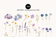Blue & Purple Wildflowers and Fairie, a Decorative Illustration by OKArtHub (Thumbnail 3 of 12)