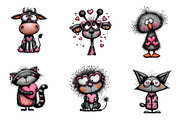 Valentine Animals Clipart, an Illustration by CreationArt (Thumbnail 3 of 6)