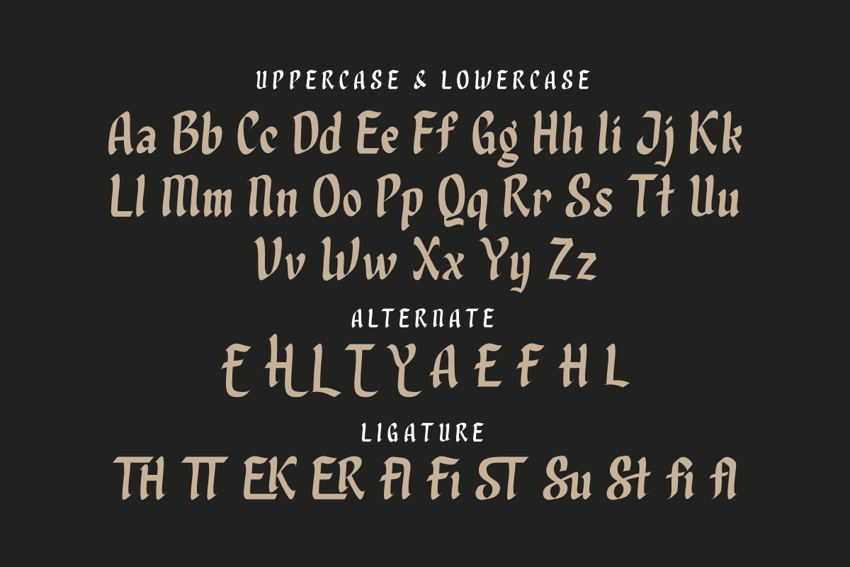 Qixohe - Blackletter Font, a Blackletter Font by twinstd (Photo 9 of 10)