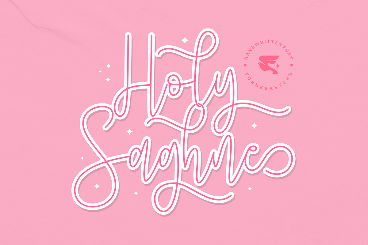 Holy Saghne | Handwritten Font, a Script Font by Forberas Club (Photo 1 of 8)
