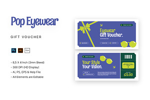 Pop Eyewear Gift Voucher, a Card Template by StreaksideStd