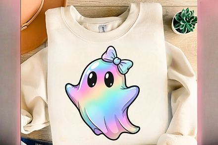 Iridescent Ghost Pumpkin PNG, an Illustration by Designworld
