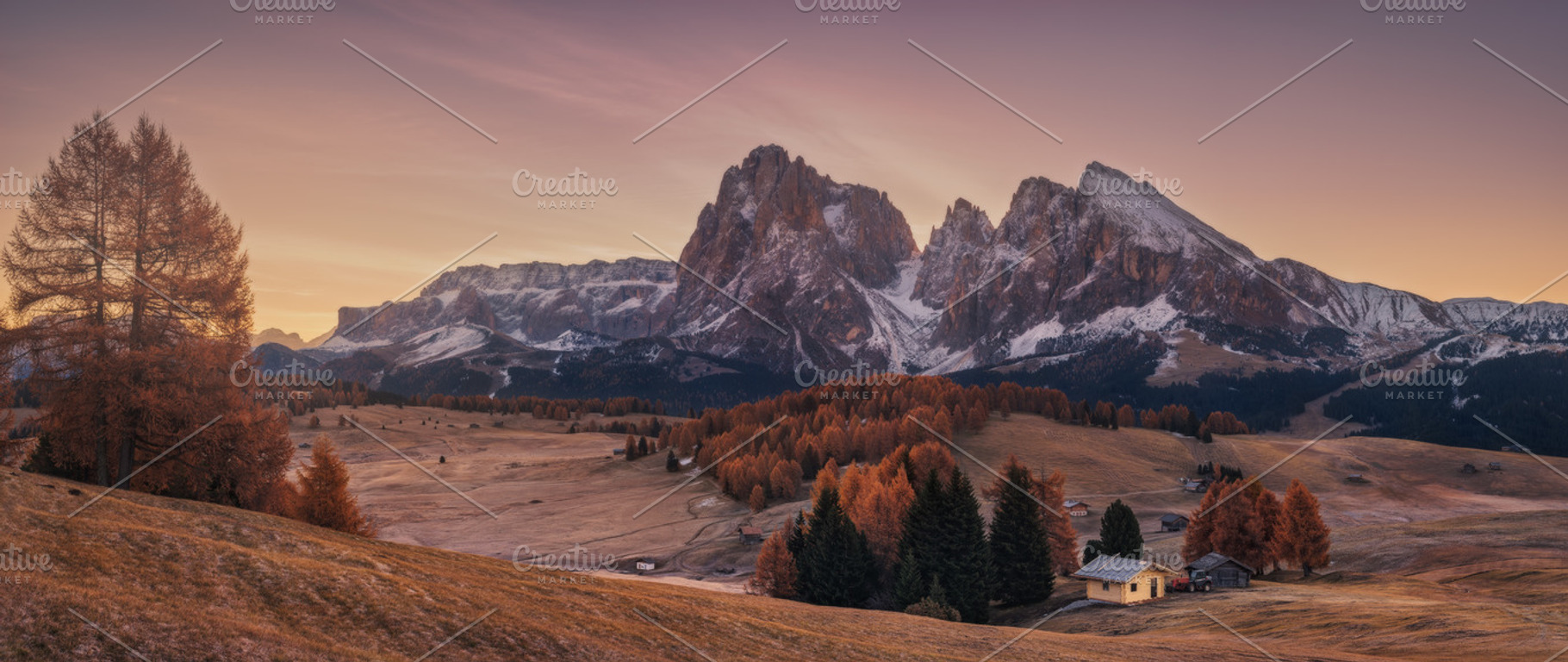 Autumn morning alpe di siusi featuring alpe, alpine, and alps, a Nature Photo by naumenkophotographer