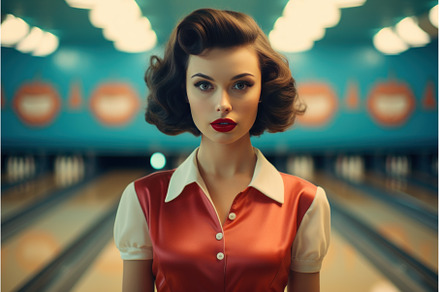 Young woman with ball in bowling, a Sports & Recreation Photo by Ylivdesign