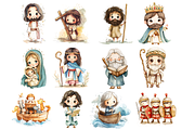 Watercolor Biblical People Clipart, a Person Illustration by stickermadness (Thumbnail 3 of 5)