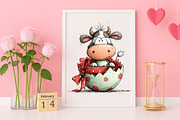 Whimsical Easter Cow Clipart Bundle, an Illustration by Canvas Craft (Thumbnail 5 of 6)