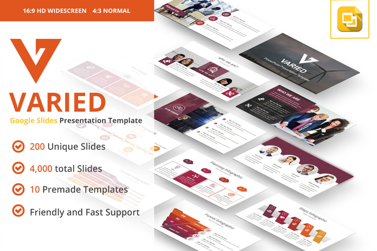 Varied Google Slides Template, a Presentation Template by GraphicStan (Photo 1 of 26)