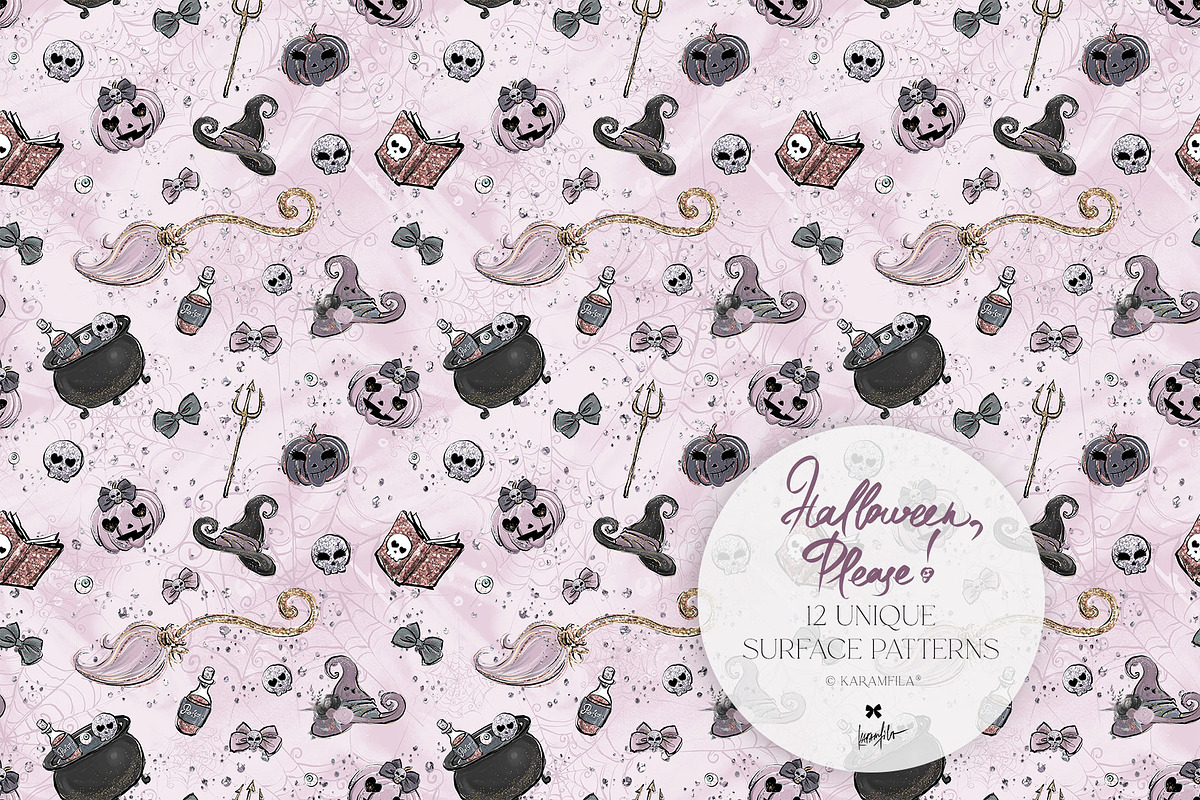 Kawaii Halloween Seamless Patterns, a Pattern Graphic by KaramfilaS (Photo 12 of 32)