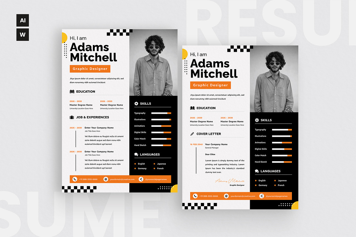Resume CV, a Resume Template by iDoodle Studio (Photo 1 of 4)